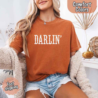 Darlin’ Comfort Colors Tee – Cute Country Girl Shirt, Western Cowgirl Style - A Roese Boutique