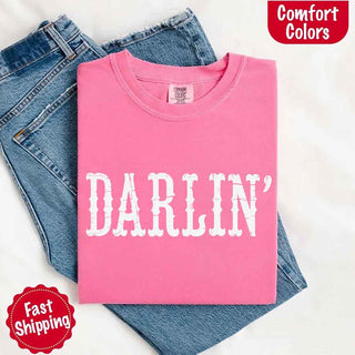 Darlin’ Comfort Colors Tee – Cute Country Girl Shirt, Western Cowgirl Style - A Roese Boutique