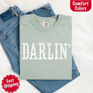 Darlin’ Comfort Colors Tee – Cute Country Girl Shirt, Western Cowgirl Style - A Roese Boutique