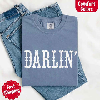 Darlin’ Comfort Colors Tee – Cute Country Girl Shirt, Western Cowgirl Style - A Roese Boutique