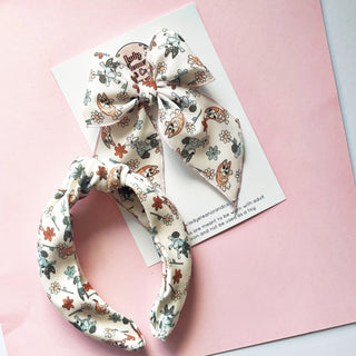 Dog Sister Floral Bow/Headband - A Roese Boutique
