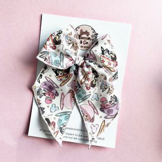 Dog Sister in Tea Cups Elle Bow - A Roese Boutique