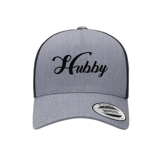 Embroidered Hubby Trucker Hat – Classic Mesh Cap for Wedding or Anniversary - A Roese Boutique