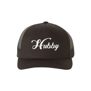 Embroidered Hubby Trucker Hat – Classic Mesh Cap for Wedding or Anniversary - A Roese Boutique