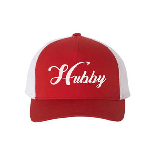 Embroidered Hubby Trucker Hat – Classic Mesh Cap for Wedding or Anniversary - A Roese Boutique