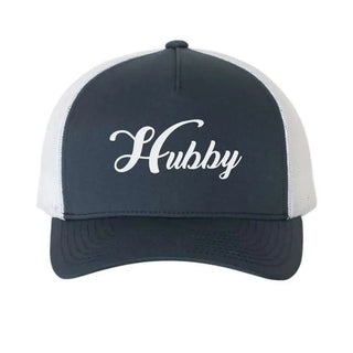 Embroidered Hubby Trucker Hat – Classic Mesh Cap for Wedding or Anniversary - A Roese Boutique
