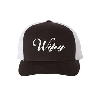 Embroidered Wifey Trucker Hat – Classic Mesh Cap for Wedding or Anniversary - A Roese Boutique
