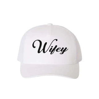 Embroidered Wifey Trucker Hat – Classic Mesh Cap for Wedding or Anniversary - A Roese Boutique