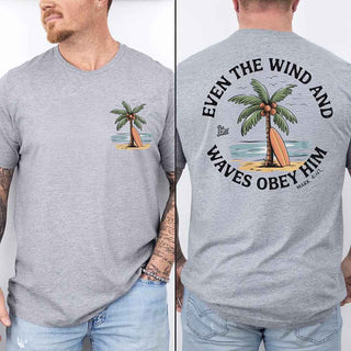 Even the Wind Obey Him Tee – Christian Graphic Shirt, Unisex Bible Verse Top - A Roese Boutique