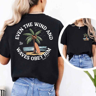 Even the Wind Obey Him Tee – Christian Graphic Shirt, Unisex Bible Verse Top - A Roese Boutique