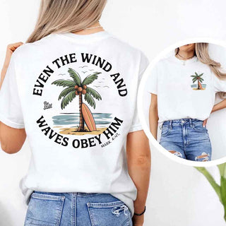 Even the Wind Obey Him Tee – Christian Graphic Shirt, Unisex Bible Verse Top - A Roese Boutique