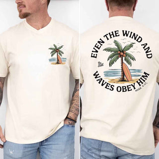 Even the Wind Obey Him Tee – Christian Graphic Shirt, Unisex Bible Verse Top - A Roese Boutique