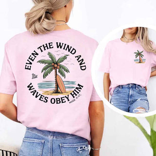 Even the Wind Obey Him Tee – Christian Graphic Shirt, Unisex Bible Verse Top - A Roese Boutique