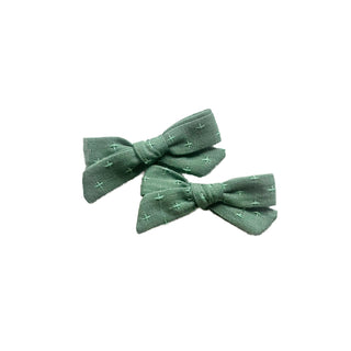 Evergreen Cross - stitched Madison Pigtail Set - A Roese Boutique