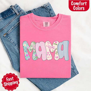 Floral Mama Comfort Colors Tee – Spring Mom Shirt or Mother’s Day Gift - A Roese Boutique