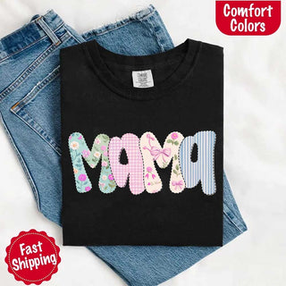 Floral Mama Comfort Colors Tee – Spring Mom Shirt or Mother’s Day Gift - A Roese Boutique