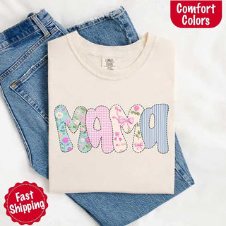 Floral Mama Comfort Colors Tee – Spring Mom Shirt or Mother’s Day Gift - A Roese Boutique