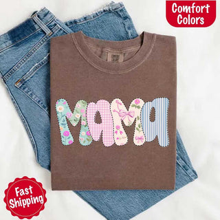 Floral Mama Comfort Colors Tee – Spring Mom Shirt or Mother’s Day Gift - A Roese Boutique