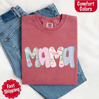Floral Mama Comfort Colors Tee – Spring Mom Shirt or Mother’s Day Gift - A Roese Boutique