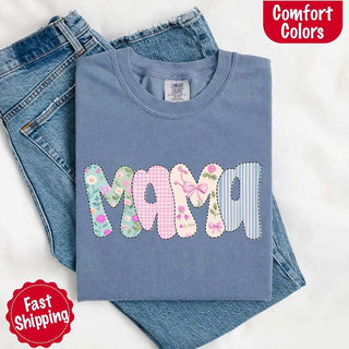 Floral Mama Comfort Colors Tee – Spring Mom Shirt or Mother’s Day Gift - A Roese Boutique