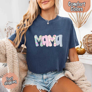 Floral Mama Comfort Colors Tee – Spring Mom Shirt or Mother’s Day Gift - A Roese Boutique
