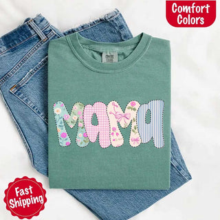 Floral Mama Comfort Colors Tee – Spring Mom Shirt or Mother’s Day Gift - A Roese Boutique