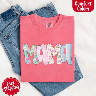 Floral Mama Comfort Colors Tee – Spring Mom Shirt or Mother’s Day Gift - A Roese Boutique