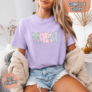 Floral Mama Comfort Colors Tee – Spring Mom Shirt or Mother’s Day Gift - A Roese Boutique