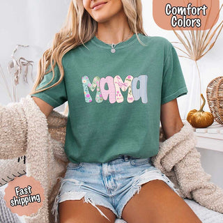 Floral Mama Comfort Colors Tee – Spring Mom Shirt or Mother’s Day Gift - A Roese Boutique
