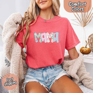 Floral Mama Comfort Colors Tee – Spring Mom Shirt or Mother’s Day Gift - A Roese Boutique