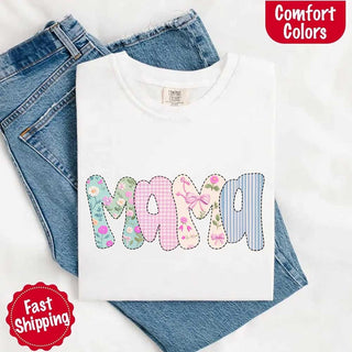 Floral Mama Comfort Colors Tee – Spring Mom Shirt or Mother’s Day Gift - A Roese Boutique