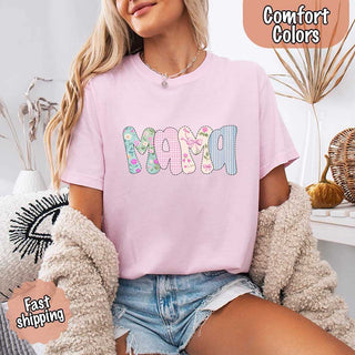 Floral Mama Comfort Colors Tee – Spring Mom Shirt or Mother’s Day Gift - A Roese Boutique