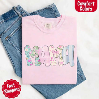 Floral Mama Comfort Colors Tee – Spring Mom Shirt or Mother’s Day Gift - A Roese Boutique
