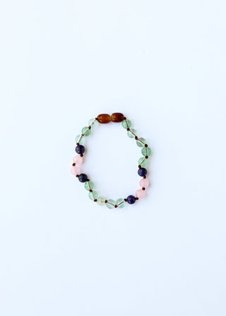 Fluorite + Lapis Lazuli + Rose Quartz || Gemstone Anklet or Bracelet - A Roese Boutique