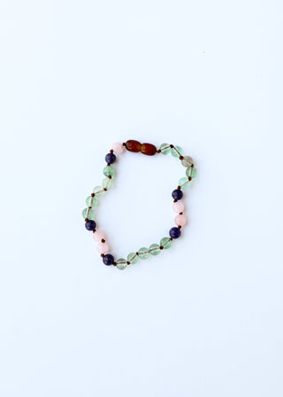 Fluorite + Lapis Lazuli + Rose Quartz || Gemstone Anklet or Bracelet - A Roese Boutique