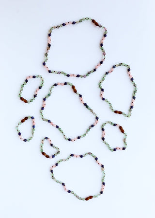 Fluorite + Lapis Lazuli + Rose Quartz || Gemstone Anklet or Bracelet - A Roese Boutique