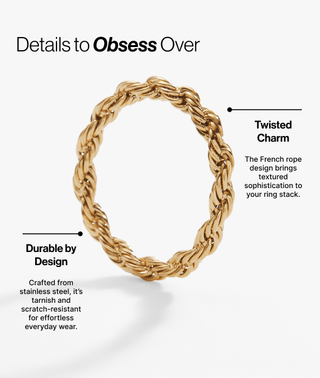 Frozen French Rope Ring - A Roese Boutique