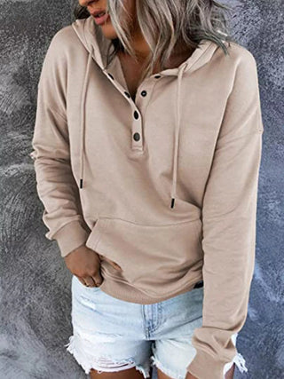 Full Size Kangaroo Pocket Drawstring Long Sleeve Hoodie Plus Size - A Roese Boutique