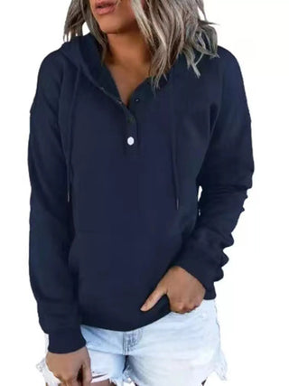 Full Size Kangaroo Pocket Drawstring Long Sleeve Hoodie Plus Size - A Roese Boutique
