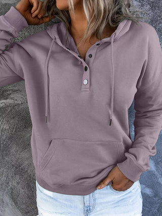 Full Size Kangaroo Pocket Drawstring Long Sleeve Hoodie Plus Size - A Roese Boutique