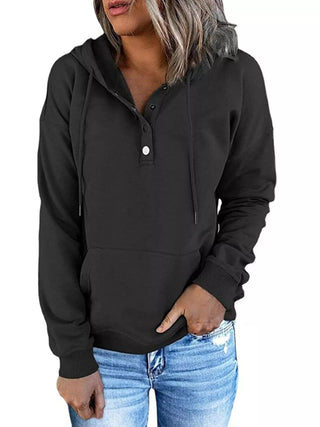 Full Size Kangaroo Pocket Drawstring Long Sleeve Hoodie Plus Size - A Roese Boutique
