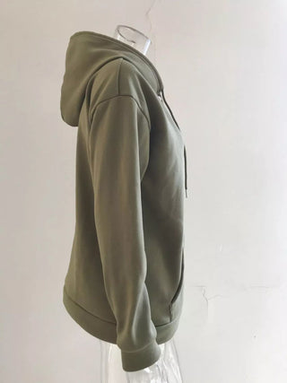 Full Size Kangaroo Pocket Drawstring Long Sleeve Hoodie Plus Size - A Roese Boutique