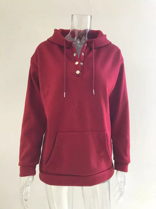 Full Size Kangaroo Pocket Drawstring Long Sleeve Hoodie Plus Size - A Roese Boutique