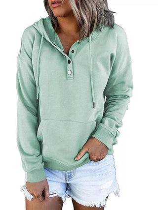 Full Size Kangaroo Pocket Drawstring Long Sleeve Hoodie Plus Size - A Roese Boutique