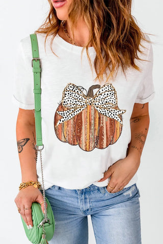 Full Size Pumpkin Round Neck Short Sleeve T-Shirt - A Roese Boutique