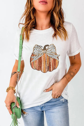 Full Size Pumpkin Round Neck Short Sleeve T-Shirt - A Roese Boutique