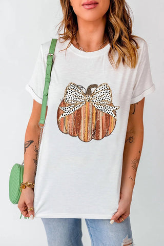 Full Size Pumpkin Round Neck Short Sleeve T-Shirt - A Roese Boutique