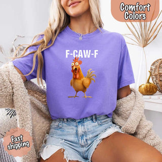 Funny F - Caw - F Rooster Comfort Colors T-shirt - A Roese Boutique