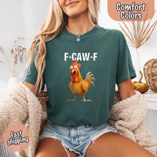 Funny F - Caw - F Rooster Comfort Colors T-shirt - A Roese Boutique