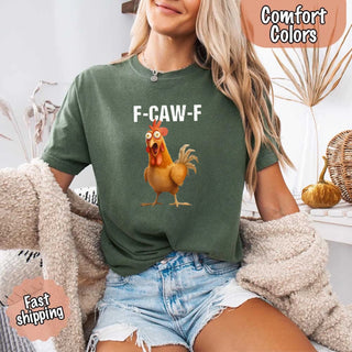Funny F - Caw - F Rooster Comfort Colors T-shirt - A Roese Boutique